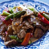 Flank Steak Stir-Fry with Asparagus and Red Pepper Recipe