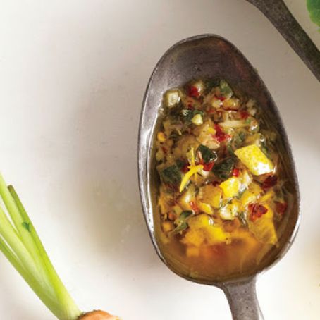 Sauce: Garlic, Oregano, and Lemon Vinaigrette