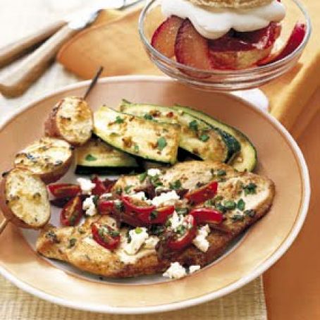 Chicken with Cherry Tomatoes, Olives & Feta