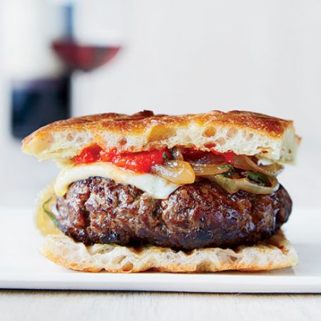 Chianti Burgers with Caramelized Onions