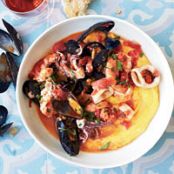 Shellfish-Tomato Stew on Soft-Cooked Polenta