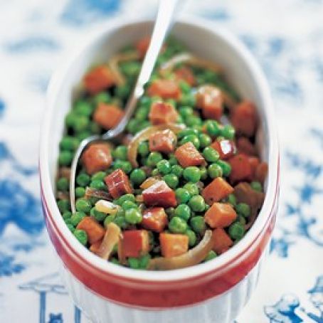 Creamy Peas with Ham and Onions