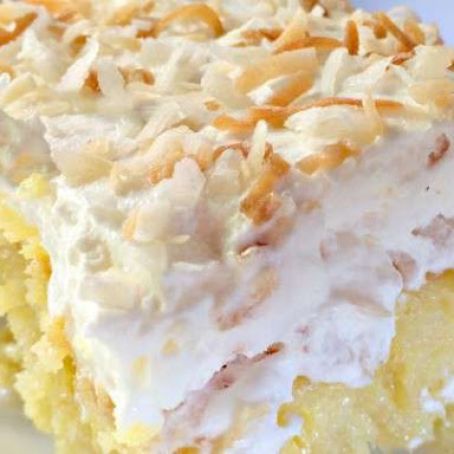 Creamy Pina Colada Poke Cake