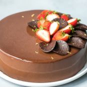 Chocolate Mirror Glaze, Mousse Cake