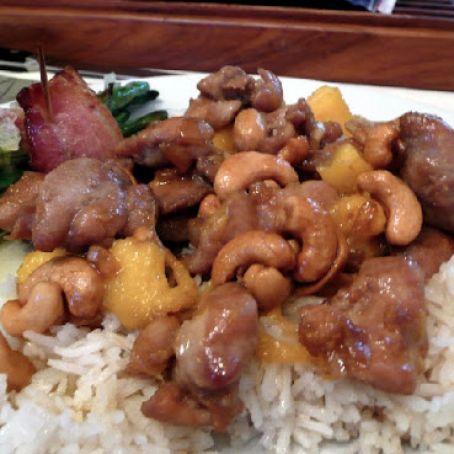 Honeyed Mango and Chicken Saute with Toasted Cashews