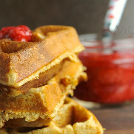 Buckwheat Strawberry Waffles