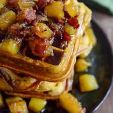 Pumpkin Spice Waffles with Butternut & Bacon Syrup