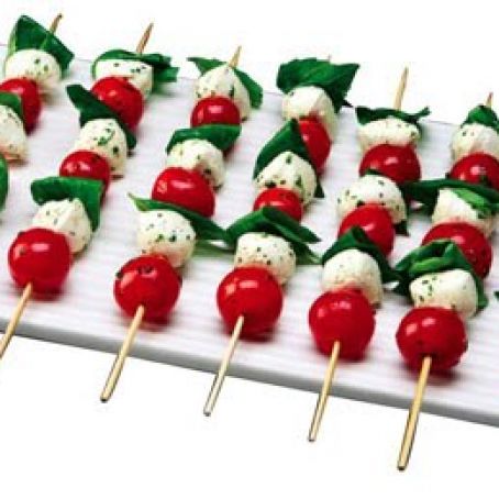 Cherry Tomato Skewers with Basil