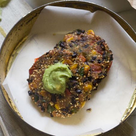Spicy Black Bean Cakes with Avocado Butter