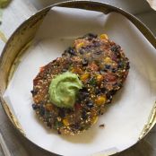 Spicy Black Bean Cakes with Avocado Butter