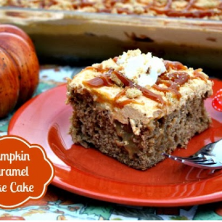 Pumpkin Caramel Poke Cake