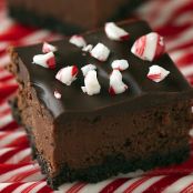 Chocolate Cheesecake Candy Cane Bars