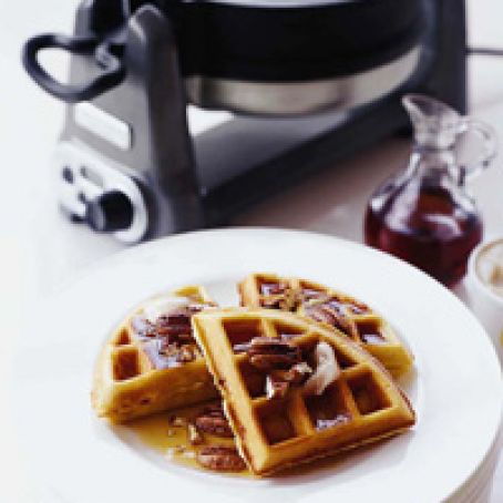 Banana Waffles with Pecans