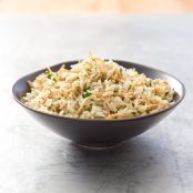 Rice and Pasta Pilaf with Crispy Shallots and Pistachios