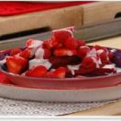 Red Velvet Waffles with Cream Cheese Icing Drizzle