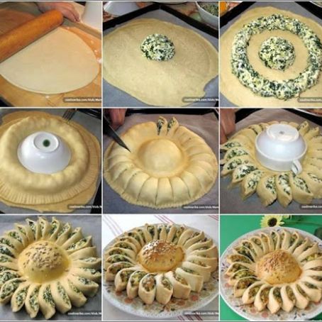 Sun-Shaped Spinach Pie