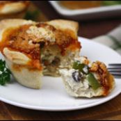 Three-Cheese & Veggie Deep-Dish Pizzettes