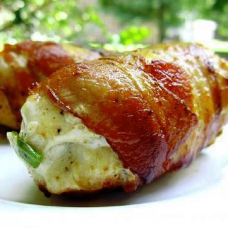 BACON WRAPPED, CREAM CHEESE STUFFED CHICKEN BREAST