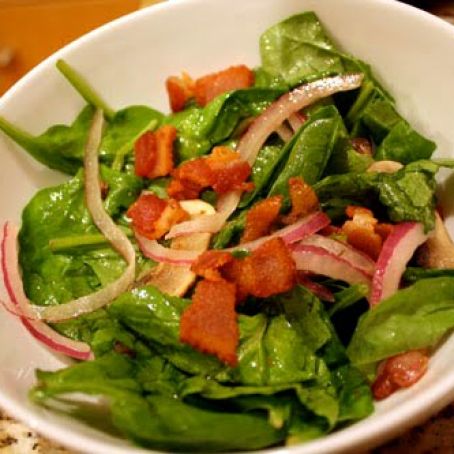 Spinach Salad with Warm Bacon Dressing