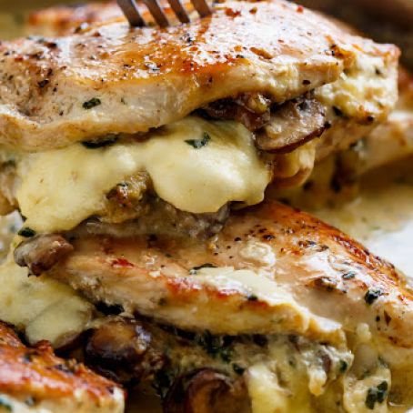 Garlic Butter Mushroom Stuffed Chicken