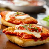 Open Faced Chicken Parmesan Sandwiches with Creamy Vodka Sauce