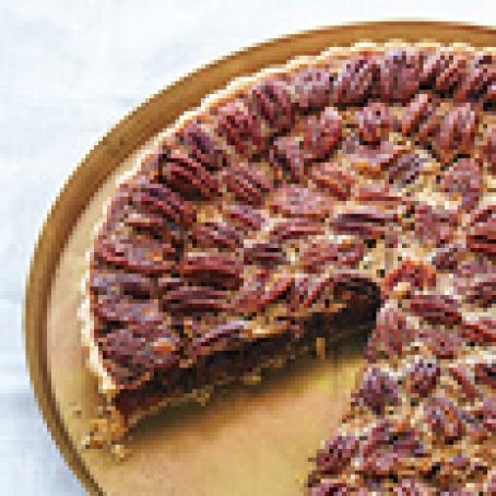 Pecan and Chocolate Tart with Bourbon Whipped Crème Fraîche