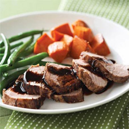 Root Beer-Marinated Pork Tenderloin with Sweet Potatoes