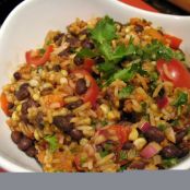 Black Beans over brown rice