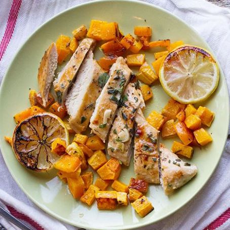 Lemon Chicken with Butternut Squash