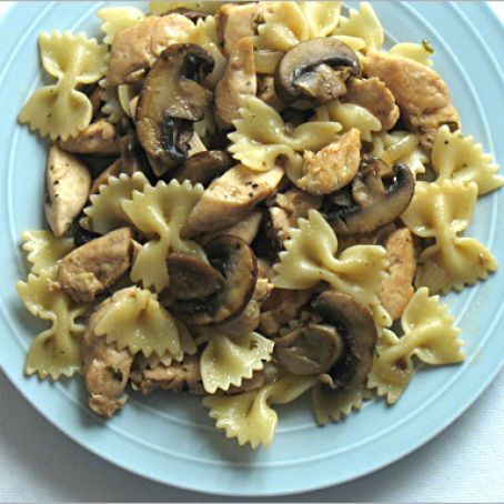 Chicken and Mushrooms with Farfalle