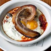 BAKED EGGS w/PANCETTA & ROSEMARY
