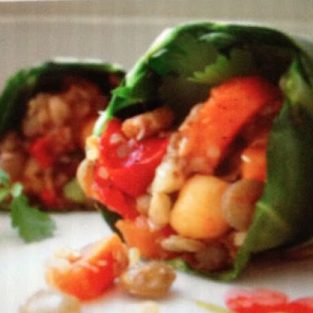Spicy Pepper, Buckwheat & Lentil Collard Wrap