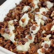 Butter Pecan Bread Pudding with Cream Cheese Glaze