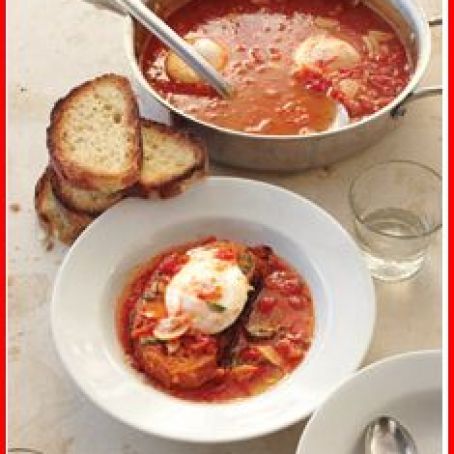 Tomato Soup with Poached Egg