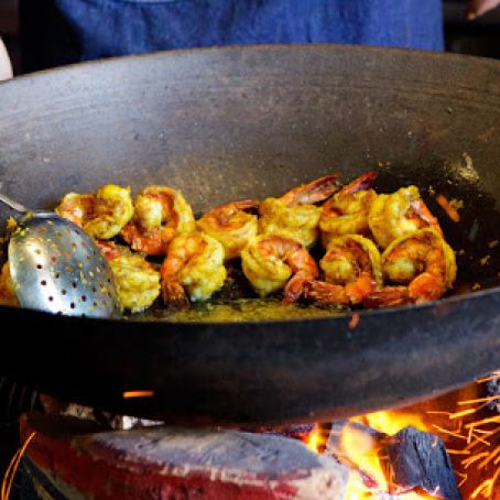 Southern Thai-Style Fried Giant Prawns