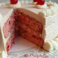 Cherry Vanilla Cake with Swiss Buttercream Frosting