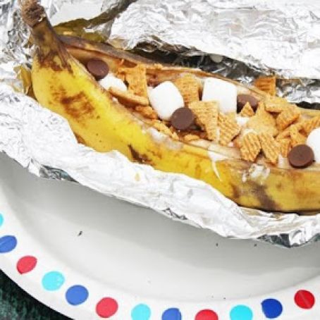 Campfire S’mores Banana Boats