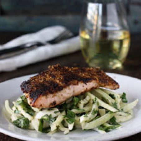 Cumin-Fennel Rubbed Salmon with Fennel-Parsley Salad