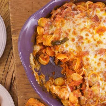 Baked Orecchiette with Easy Turkey Bolognese