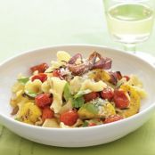 Pasta with Roasted Summer Vegetables and Basil