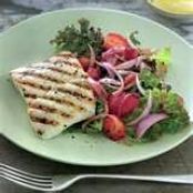 Grilled Halibut with Strawberry Salad