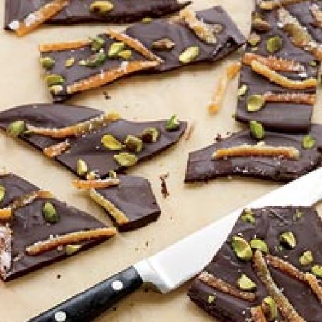 Bittersweet-Chocolate Bark with Candied Orange Peels