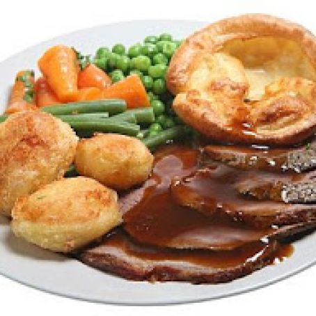 LONDON BROIL WITH CHEESY YORKSHIRE PUDDING