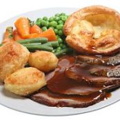 LONDON BROIL WITH CHEESY YORKSHIRE PUDDING