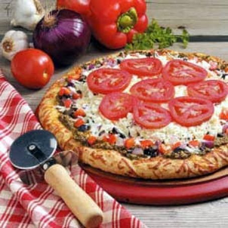 Three-Cheese Pesto Pizza