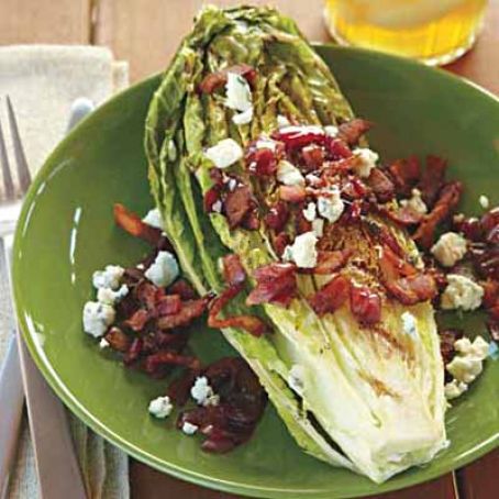 Sides (Grilled Romaine with Blue Cheese-Bacon Vinaigrette)