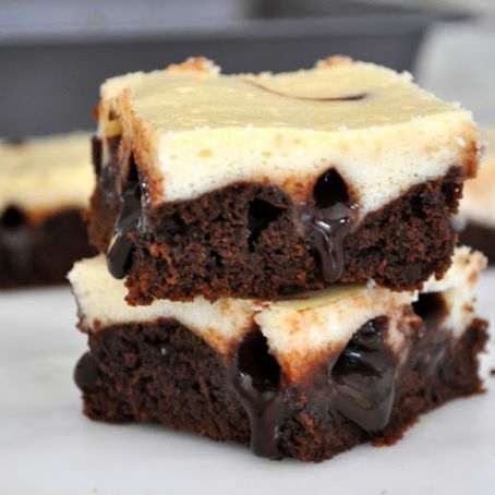 Cheesecake Brownies with Chocolate Fudge