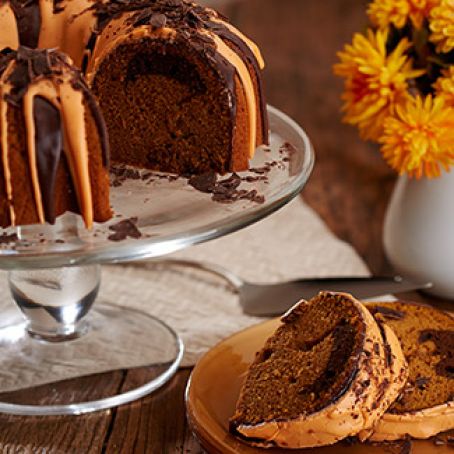 Chocolate-Pumpkin Marble Cake