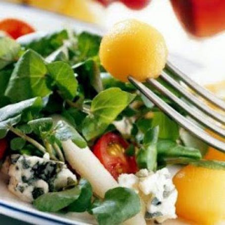 ENSALADA DE BERROS, PERAS Y QUESO AZUL