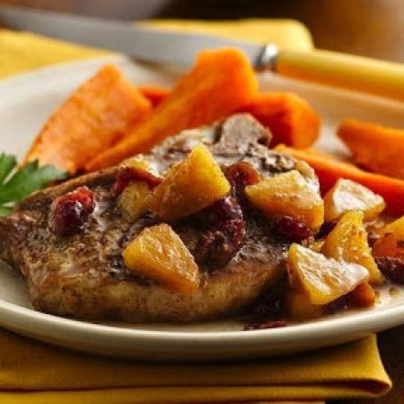 Slow Cooker Pork Chops with Apple Chutney